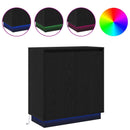 LED Sideboard Sort eg 71 x 34,5 x 75 cm Konstrueret træ