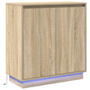 LED Sideboard til Sonoma-eg 71 x 34,5 x 75 cm Konstrueret træ