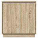 LED Sideboard Sonoma-eg 71 x 34,5 x 75 cm Konstrueret træ