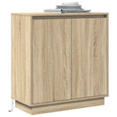 LED Sideboard Sonoma-eg 71 x 34,5 x 75 cm Konstrueret træ