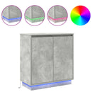 LED Sideboard Betongrå 71 x 34,5 x 75 cm Konstrueret træ