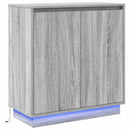 LED Sideboard Grå sonoma-eg 71 x 34,5 x 75 cm Konstrueret træ