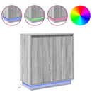 LED Sideboard Grå sonoma-eg 71 x 34,5 x 75 cm Konstrueret træ