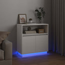 LED Sideboard Hvid 71 x 34,5 x 75 cm Konstrueret træ