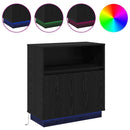 LED Sideboard Sort eg 71 x 34,5 x 75 cm Konstrueret træ
