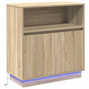 LED Sideboard Sonoma eg 71 x 34,5 x 75 cm Konstrueret træ