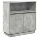 LED Sideboard Betongrå 71 x 34,5 x 75 cm Konstrueret træ