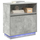 LED Sideboard Betongrå 71 x 34,5 x 75 cm Konstrueret træ