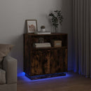 LED Sideboard Røget eg 71 x 34,5 x 75 cm Konstrueret træ