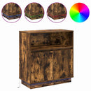 LED Sideboard Røget eg 71 x 34,5 x 75 cm Konstrueret træ