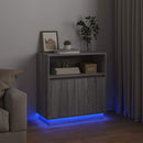 LED Sideboard Grå Sonoma 71 x 34,5 x 75 cm Konstrueret træ