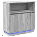 LED Sideboard Grå Sonoma 71 x 34,5 x 75 cm Konstrueret træ