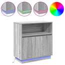 LED Sideboard Grå Sonoma 71 x 34,5 x 75 cm Konstrueret træ