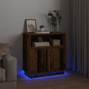 LED Sideboard Gammelt træ 71 x 34,5 x 75 cm Konstrueret træ