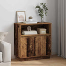 LED Sideboard Gammelt træ 71 x 34,5 x 75 cm Konstrueret træ