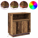 LED Sideboard Gammelt træ 71 x 34,5 x 75 cm Konstrueret træ