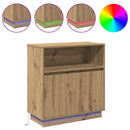LED Sideboard Artisan Egetræ 71 x 34,5 x 75 cm Konstrueret træ
