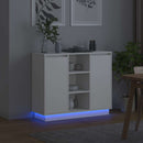 LED Sideboard Hvid 90 x 32 x 75 cm Konstrueret træ