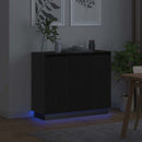 LED Sideboard Sort eg 90 x 32 x 75 cm Konstrueret træ