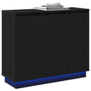 LED Sideboard Sort eg 90 x 32 x 75 cm Konstrueret træ