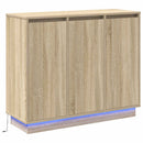LED Sideboard Sonoma eg 90 x 32 x 75 cm Konstrueret træ
