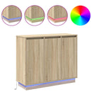 LED Sideboard Sonoma eg 90 x 32 x 75 cm Konstrueret træ