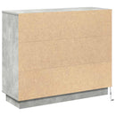 LED Sideboard Beton Grå 90 x 32 x 75 cm Konstrueret træ