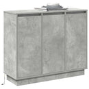 LED Sideboard Beton Grå 90 x 32 x 75 cm Konstrueret træ