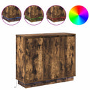 LED Sideboard Røget eg 90 x 32 x 75 cm Konstrueret træ