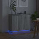 LED Sideboard Grå Sonoma 90 x 32 x 75 cm Konstrueret træ