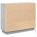 LED Sideboard Grå Sonoma 90 x 32 x 75 cm Konstrueret træ