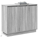 LED Sideboard Grå Sonoma 90 x 32 x 75 cm Konstrueret træ