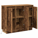 LED Sideboard Gammelt træ 90 x 32 x 75 cm Konstrueret træ