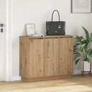 LED Sideboard Artisan Egetræ 90 x 32 x 75 cm Konstrueret træ