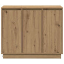 LED Sideboard Artisan Egetræ 90 x 32 x 75 cm Konstrueret træ
