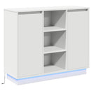 LED Sideboard Hvid 90 x 32 x 75 cm Konstrueret træ