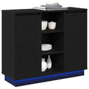 LED Sideboard Sort eg 90 x 32 x 75 cm Konstrueret træ