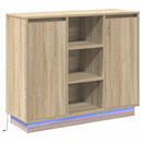 LED Sideboard Sonoma eg 90 x 32 x 75 cm Konstrueret træ