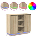 LED Sideboard Sonoma eg 90 x 32 x 75 cm Konstrueret træ