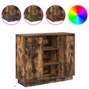 LED Sideboard Røget eg 90 x 32 x 75 cm Konstrueret træ