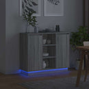 LED Sideboard Grå Sonoma 90 x 32 x 75 cm Konstrueret træ