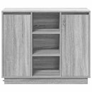 LED Sideboard Grå Sonoma 90 x 32 x 75 cm Konstrueret træ
