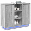 LED Sideboard Grå Sonoma 90 x 32 x 75 cm Konstrueret træ