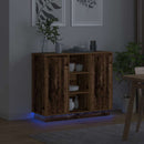 LED Sideboard Gammelt træ 90 x 32 x 75 cm Konstrueret træ