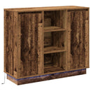 LED Sideboard Gammelt træ 90 x 32 x 75 cm Konstrueret træ