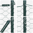Hexagonal hegnsgrundfiks 10 x 1,5 m PVC-belagt stål Grøn Mesh