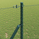 Hexagonal hegnsgrundfiks 25 x 1 m PVC-belagt stål Mørkegrøn