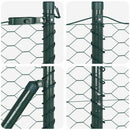 Hexagonal hegnsgrundfiks 100 x 1,2 m PVC-belagt stål Grøn Mesh