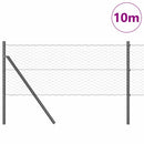 Hexagonal hegnsgrundfiks 10 x 0,6 m PVC-belagt stål Grå Mesh