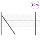 Hexagonal hegnsgrundfiks 10 x 0,8 m PVC-belagt stål Grå Mesh